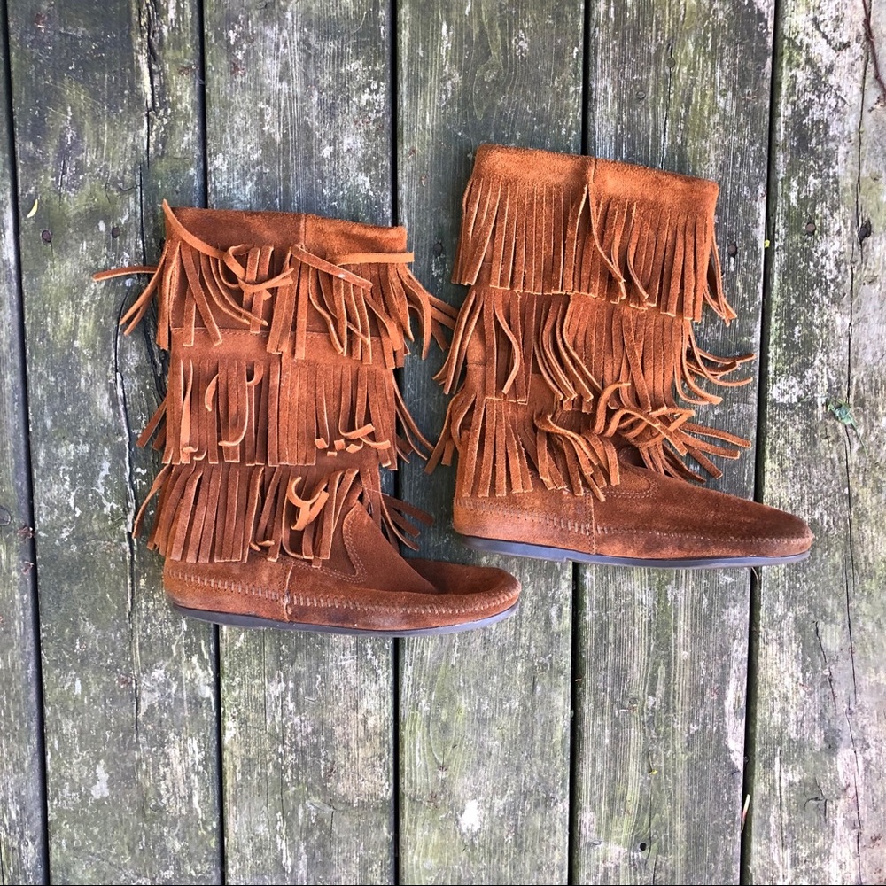 Minnetonka Fringe Cognac boots - Picture 3 of 8